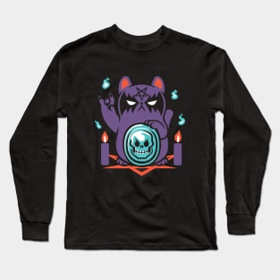 Bad Luck Satanic Cat Manekineko by Tobe Fonseca Long Sleeve T-Shirt